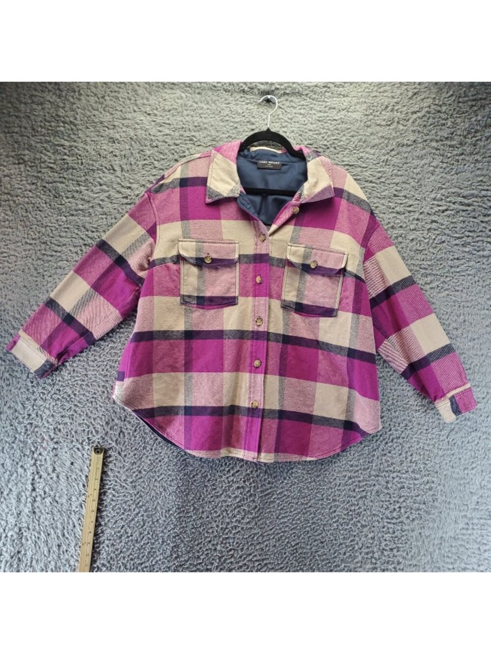 Lane Bryant Jacket Womens 18/20 Pink Plaid Button-Down Flannel Shacket